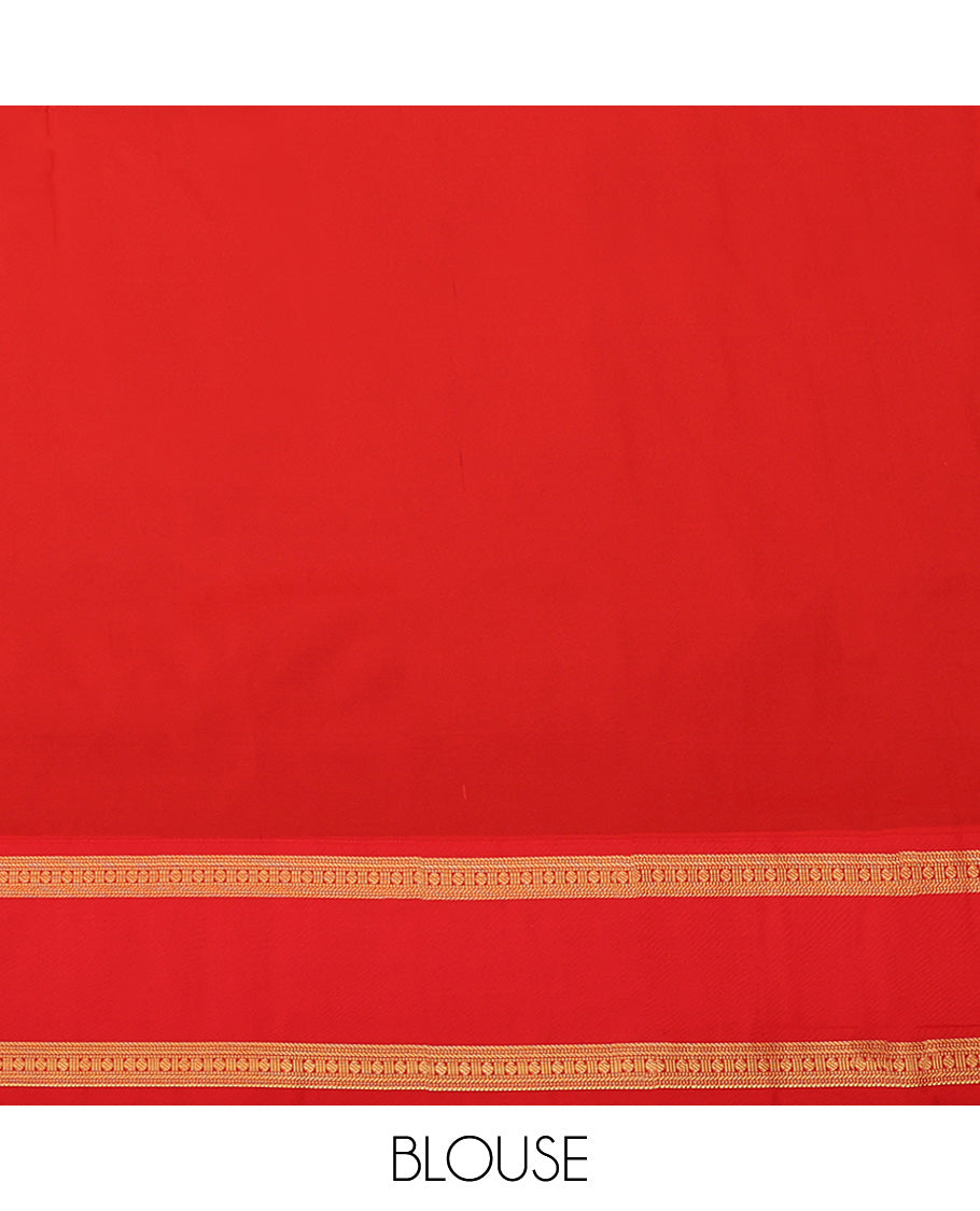 Blue Budget Silk Saree, Embellished with Zari Buttas, Complemented by a Contrast Traditional Zari Design Border, Grand Jaal Design Pallu, and Paired with a Contrast Blouse