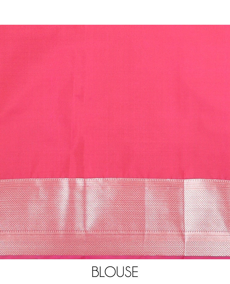 Red buttas vasundhara elite silk saree with self border of vanki, temple design border & vanki design pallu