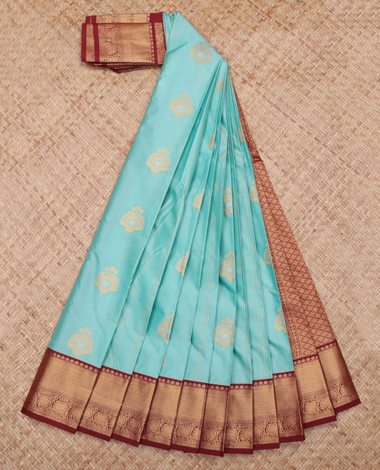 Blue Traditional Design Border Budget Silk Saree