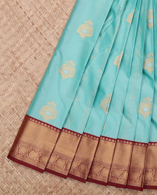 Blue Traditional Design Border Budget Silk Saree
