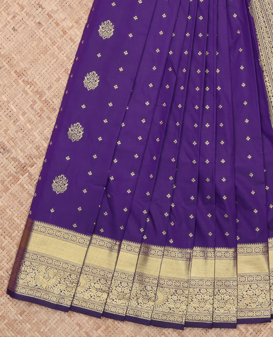 Violet Traditional Zari Design Border Budget Silk Saree