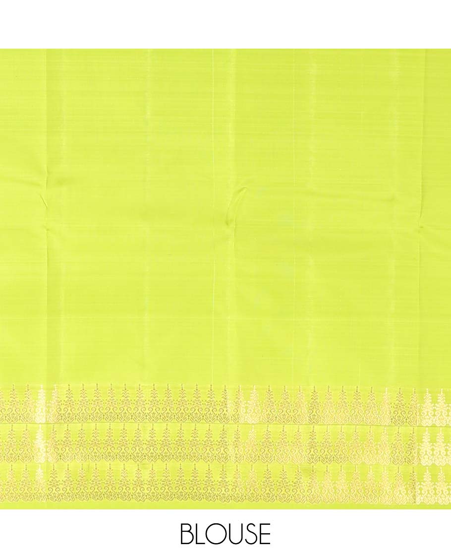 Green zari buttas Vasundhara silk mix saree, zari design border & zari woven pallu