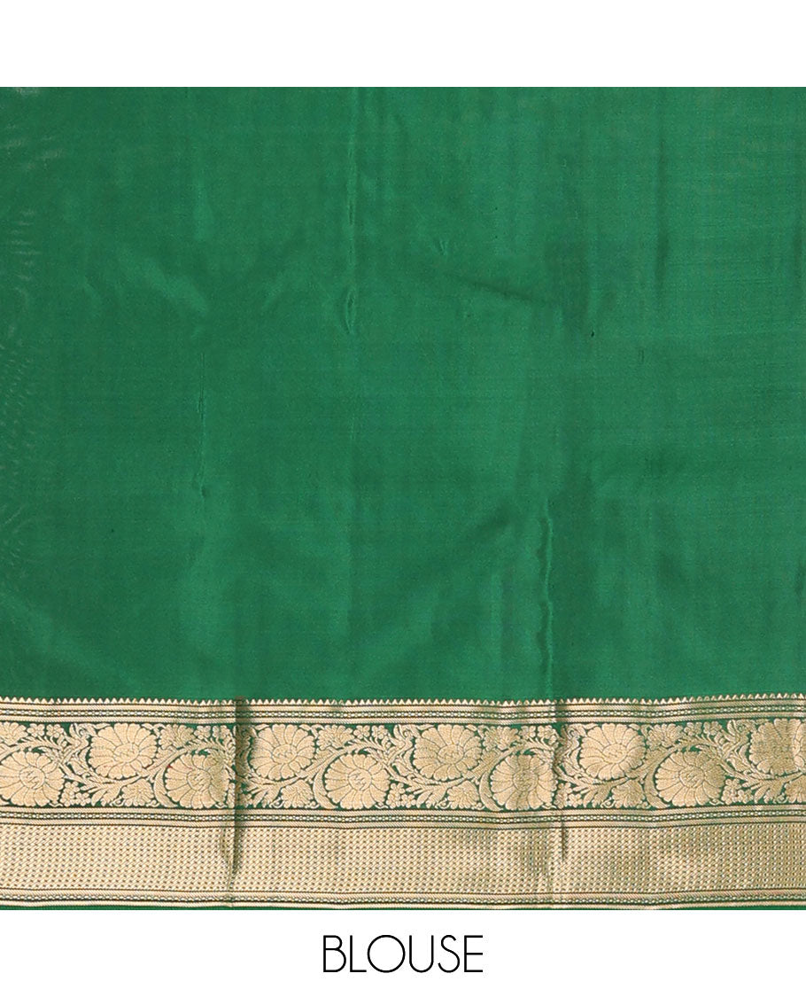 Red checked & zari buttas silk saree, zari border of rekku,banaras,muthu & kodi visiry designs & jaal pallu