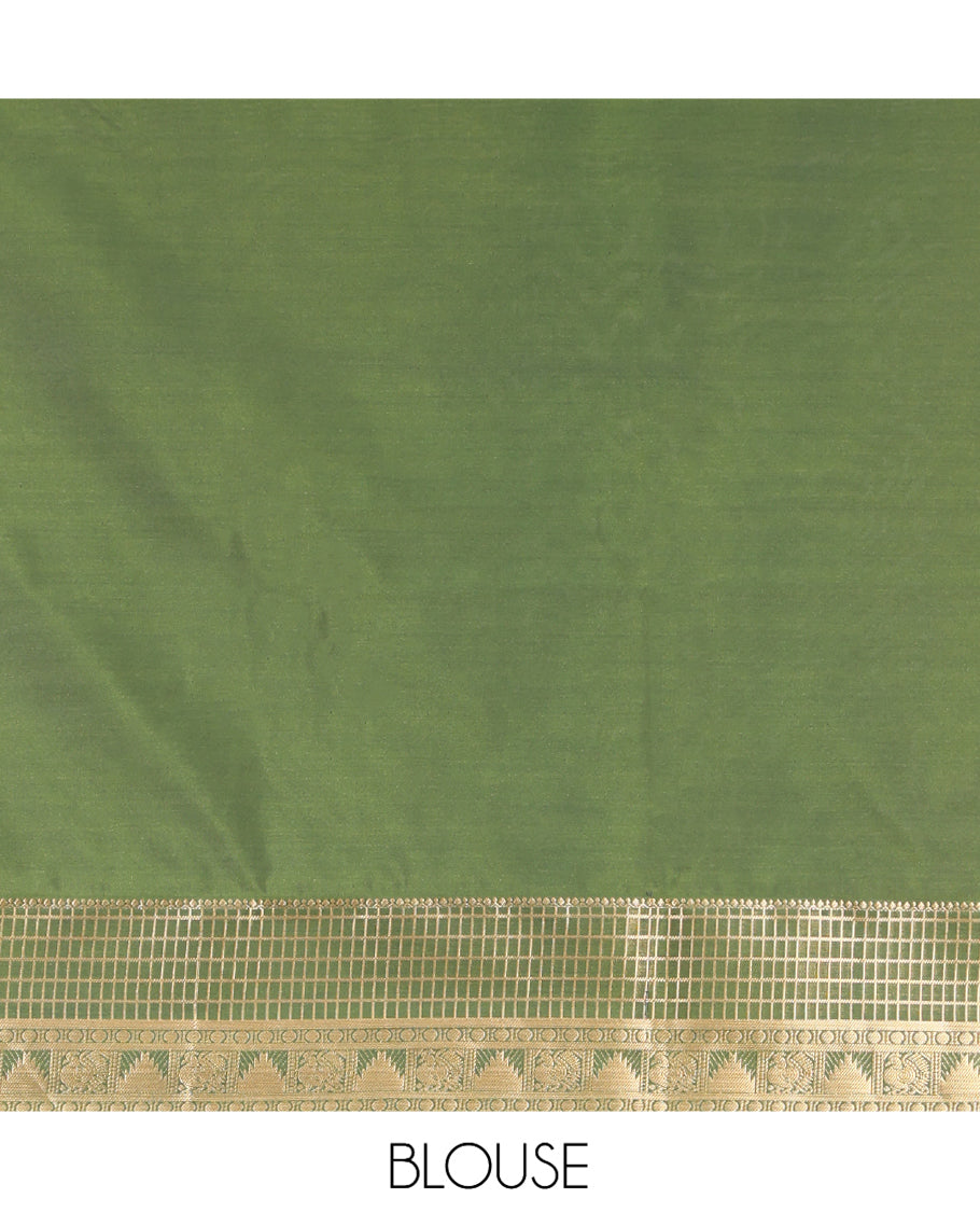 Blue Traditional Zari Butta Budget Silk Saree