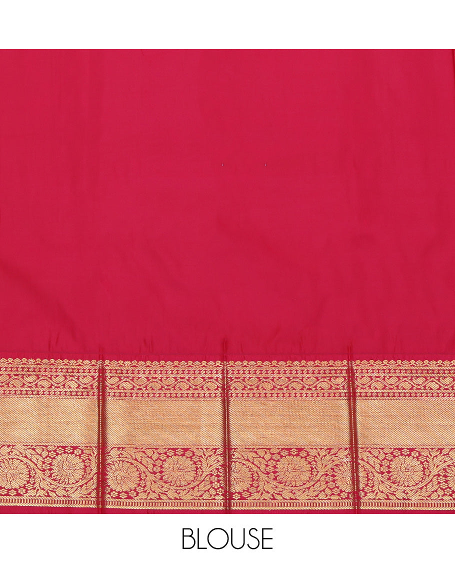 Turquoise Traditional Zari Design Budget Silk Saree