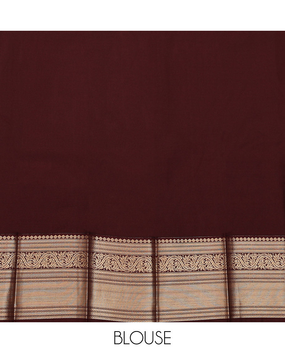 Orange Budget Silk Saree, Mesmerized with Zari Butta Enclosed Checks All Over Its Body, Complemented by a Contrast Traditional Zari Design Border, Pallu of Jaal Designs, and Paired with a Contrast Blouse