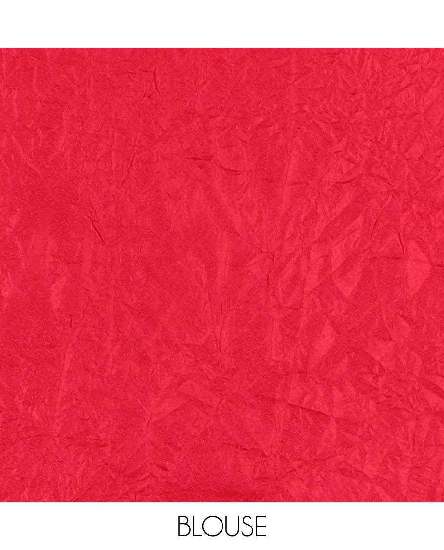 Yellow bandhani printed with mirror work moss crepe saree, contrast traditional design mirror work border, printed pallu of Swarovski stone work, and a contrast plain blouse