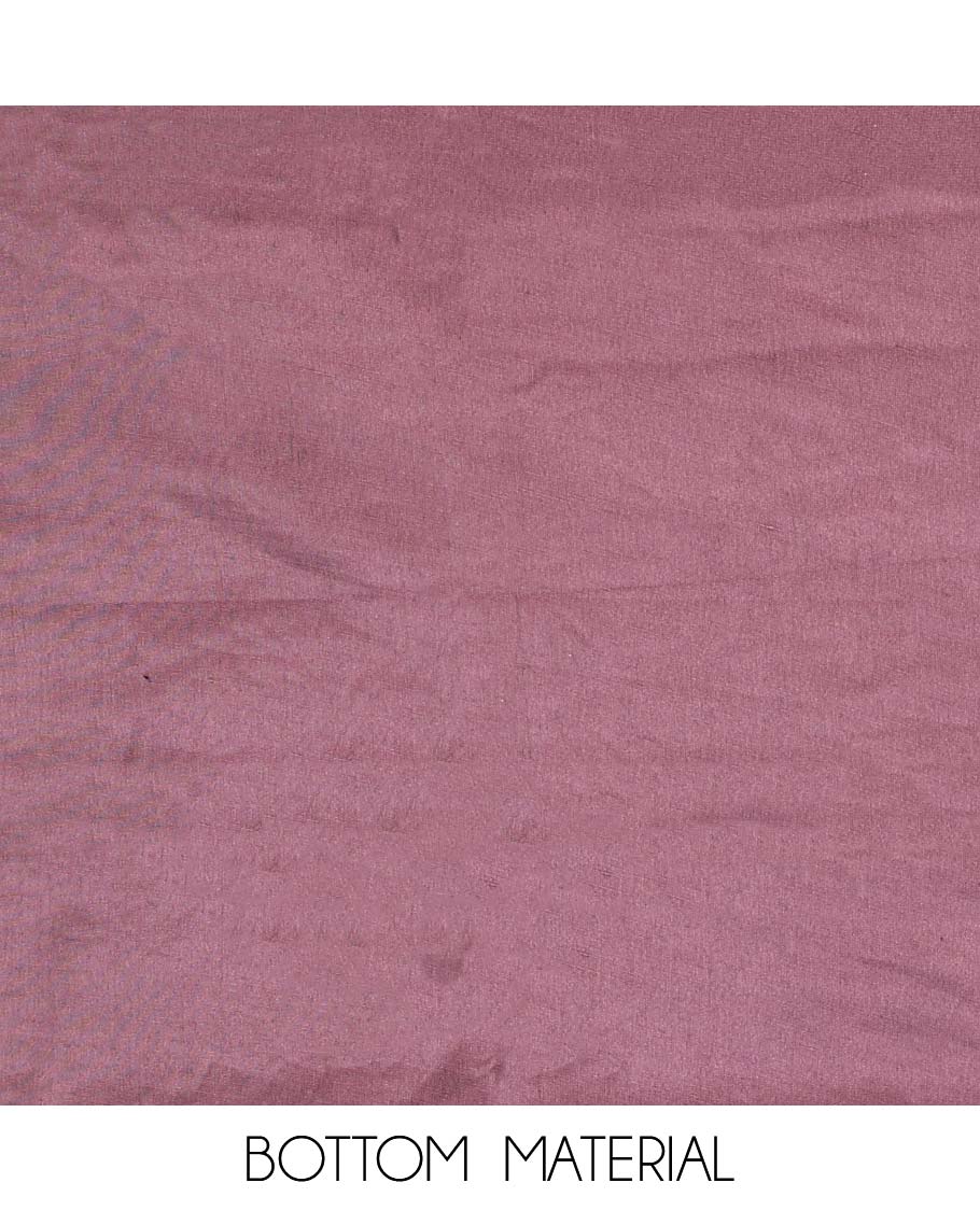 Purple chudidhar material set floral embroidered top, plain bottom & floral design with sequins embroidery dupatta