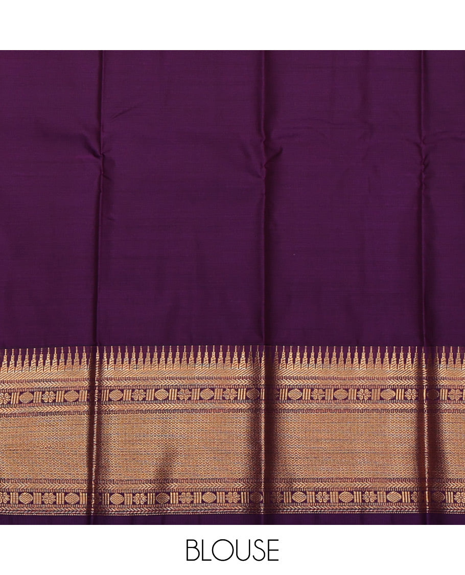 Blue Budget Silk Saree, Detailed with Zari Buttas All Over Its Body, Complemented by a Contrast Traditional Zari Design Border, Grand Pallu, and Paired with a Contrast Blouse