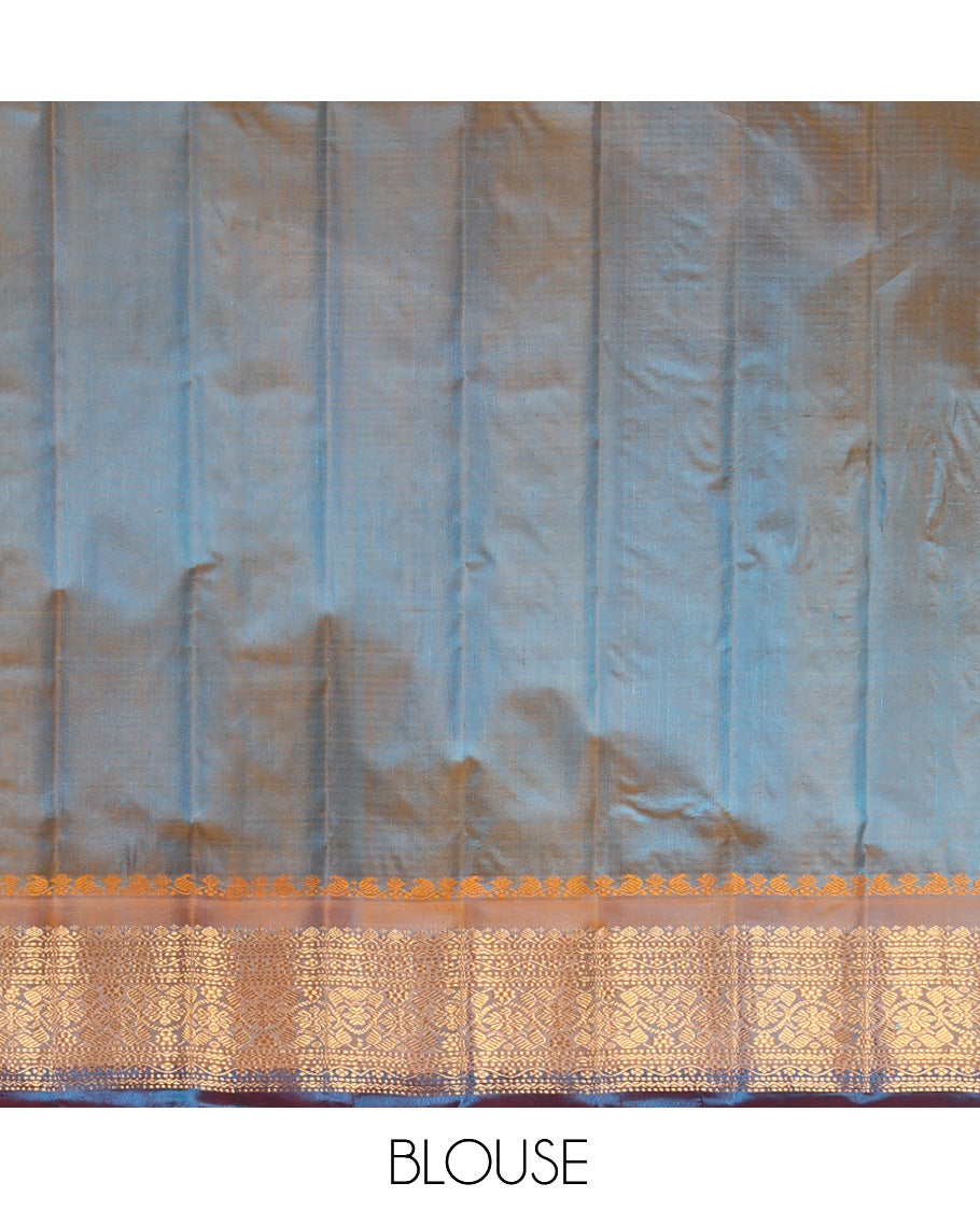 Blue Gadwal Silk Saree