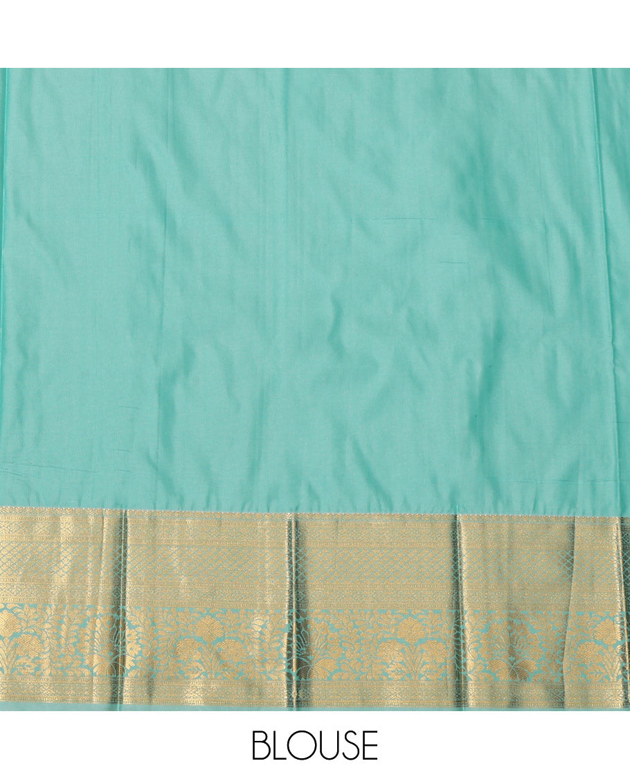 Royal Blue Budget Silk Saree, Crafted with Zari Buttas, Contrast Traditional Zari Border, Grand Pallu, and a Contrast Blouse