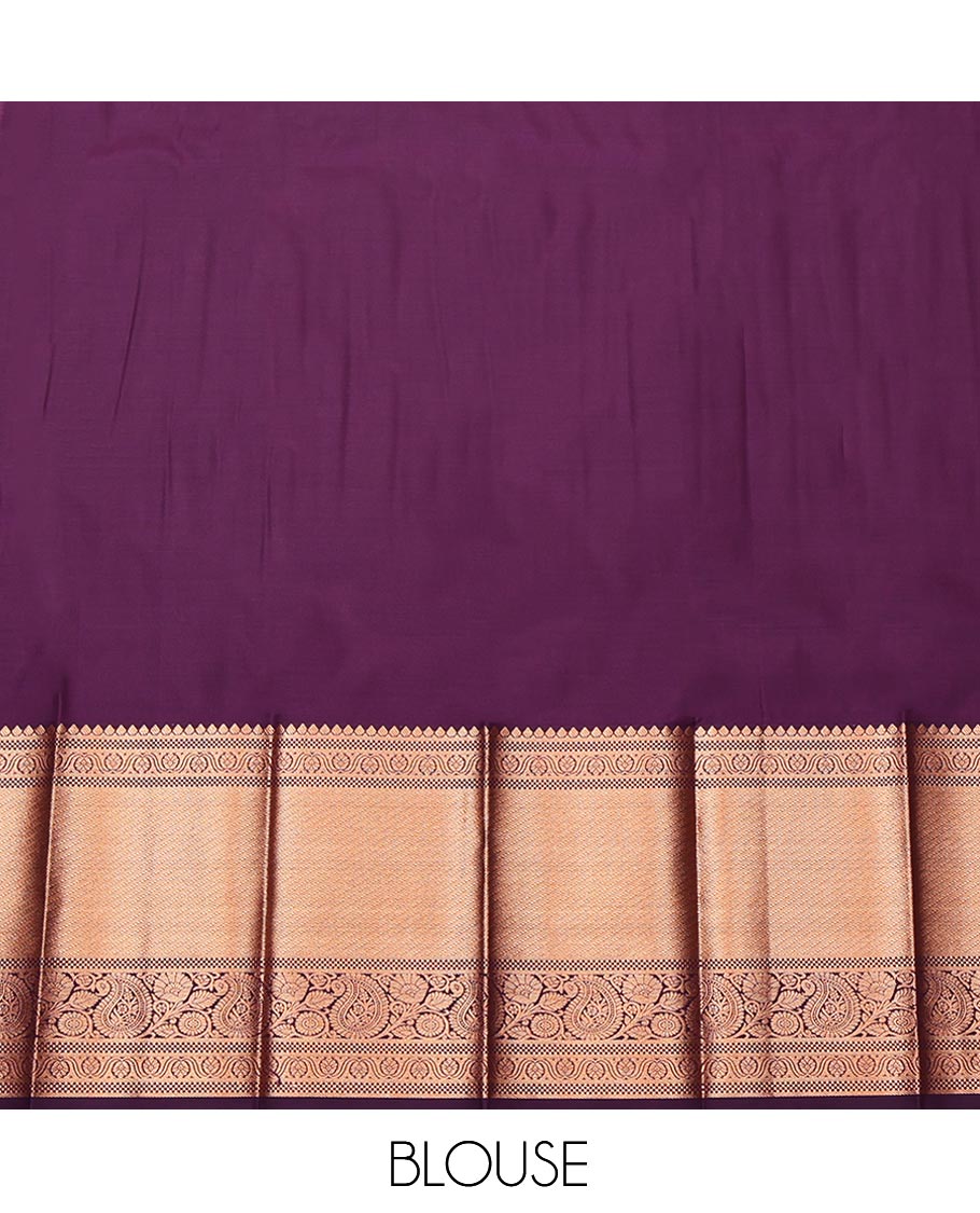 Grey Budget Silk Saree, Uniquely Detailed with Jacquard Design, Complemented by a Contrast Traditional Zari Border, Jaal  Pallu, and a Contrast Blouse