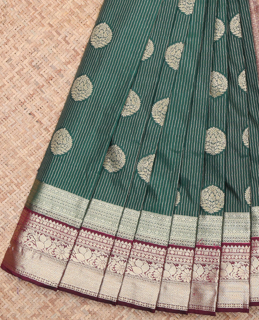 Green Zari Design Border Budget Silk Saree