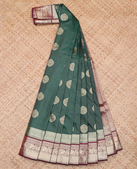 Green Zari Design Border Budget Silk Saree