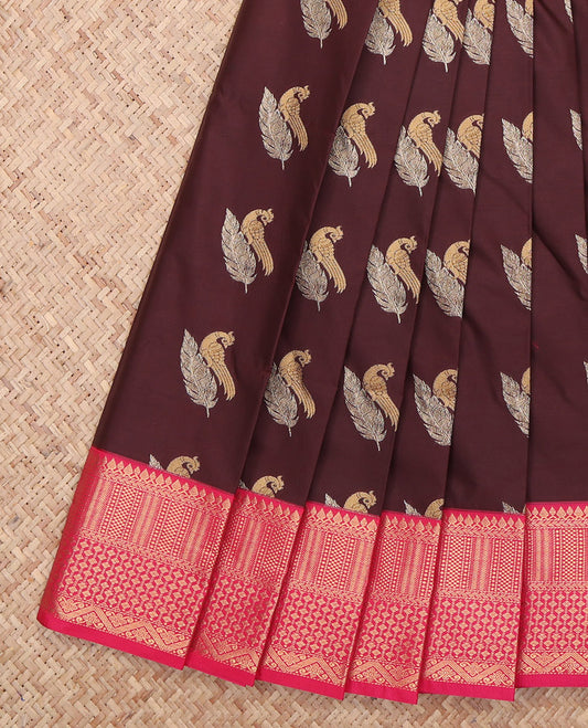 Brown Woven Budget Silk Saree
