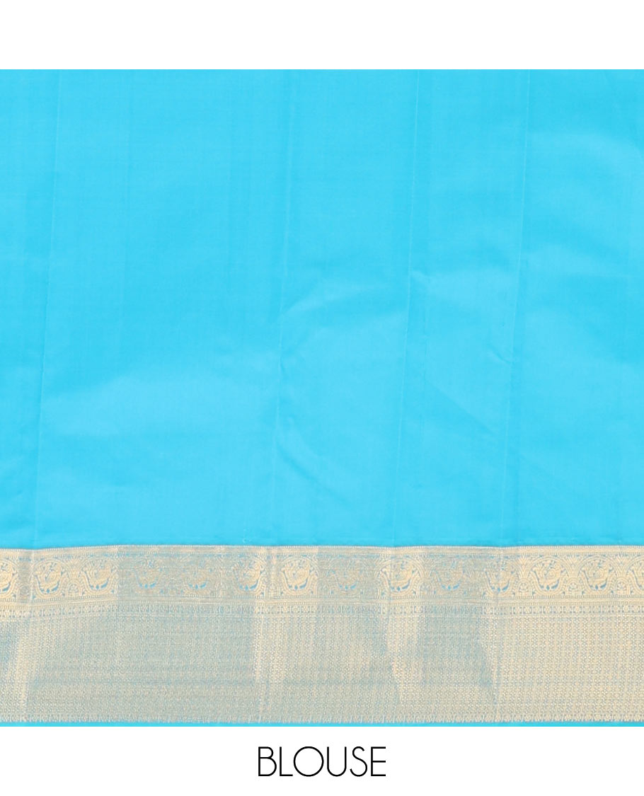 Orange zari buttas Vasundhara silk mix saree, contrast traditional zari border & pallu features diagonal kodi visiry designs