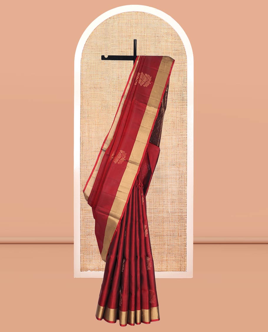 Red Mayuri Lite Silk Mix Saree