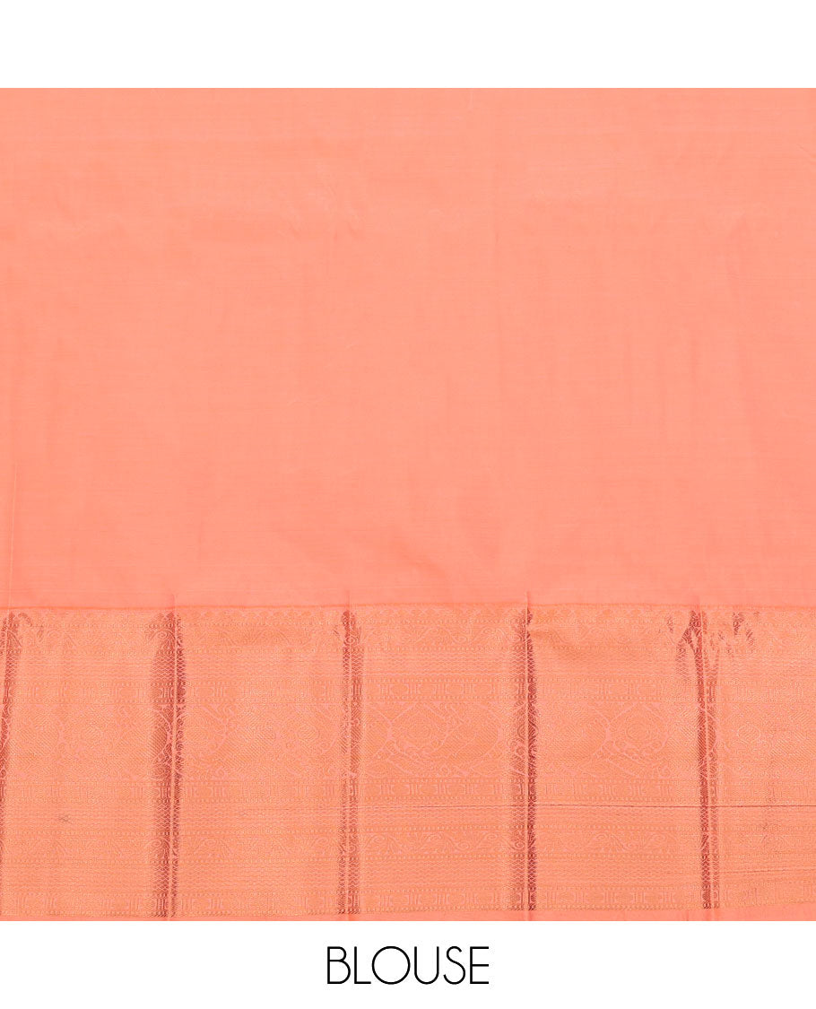 Purple Budget Silk Saree, Ornamented with Paisley Buttas All Over Its Body, Complemented by a Contrast Traditional Zari Design Border, Diagonally Striped Pallu, and Paired with a Contrast Blouse