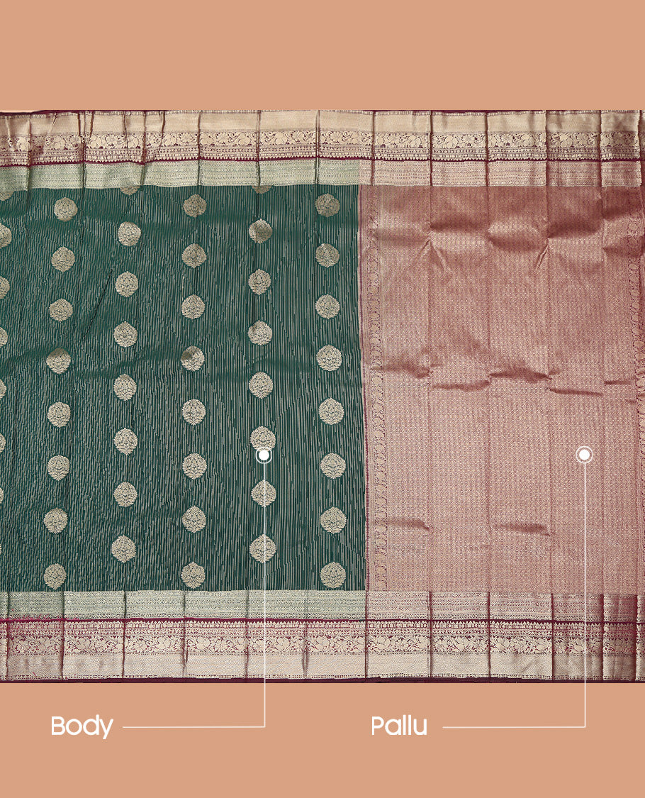 Green Zari Design Border Budget Silk Saree