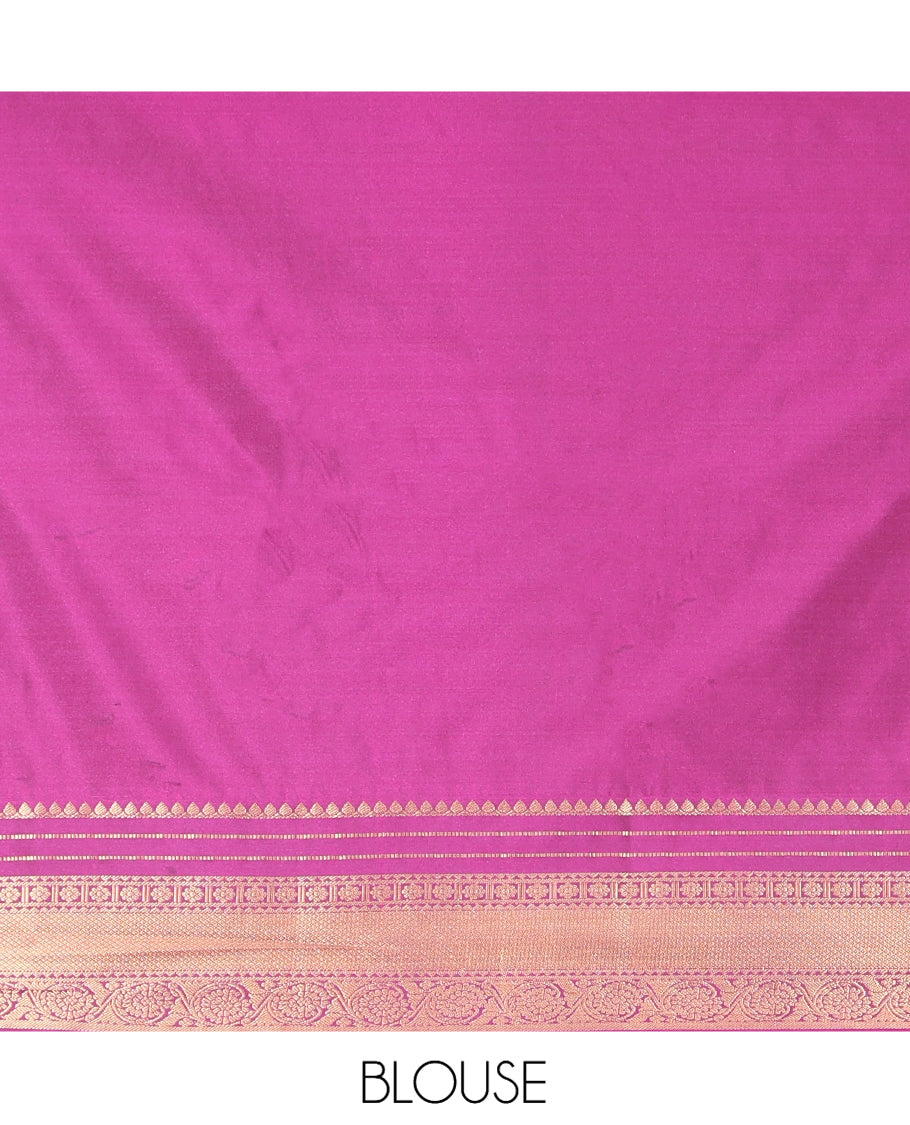 Green Peacock Chakram Butta Enclosed Checks Budget Silk Saree