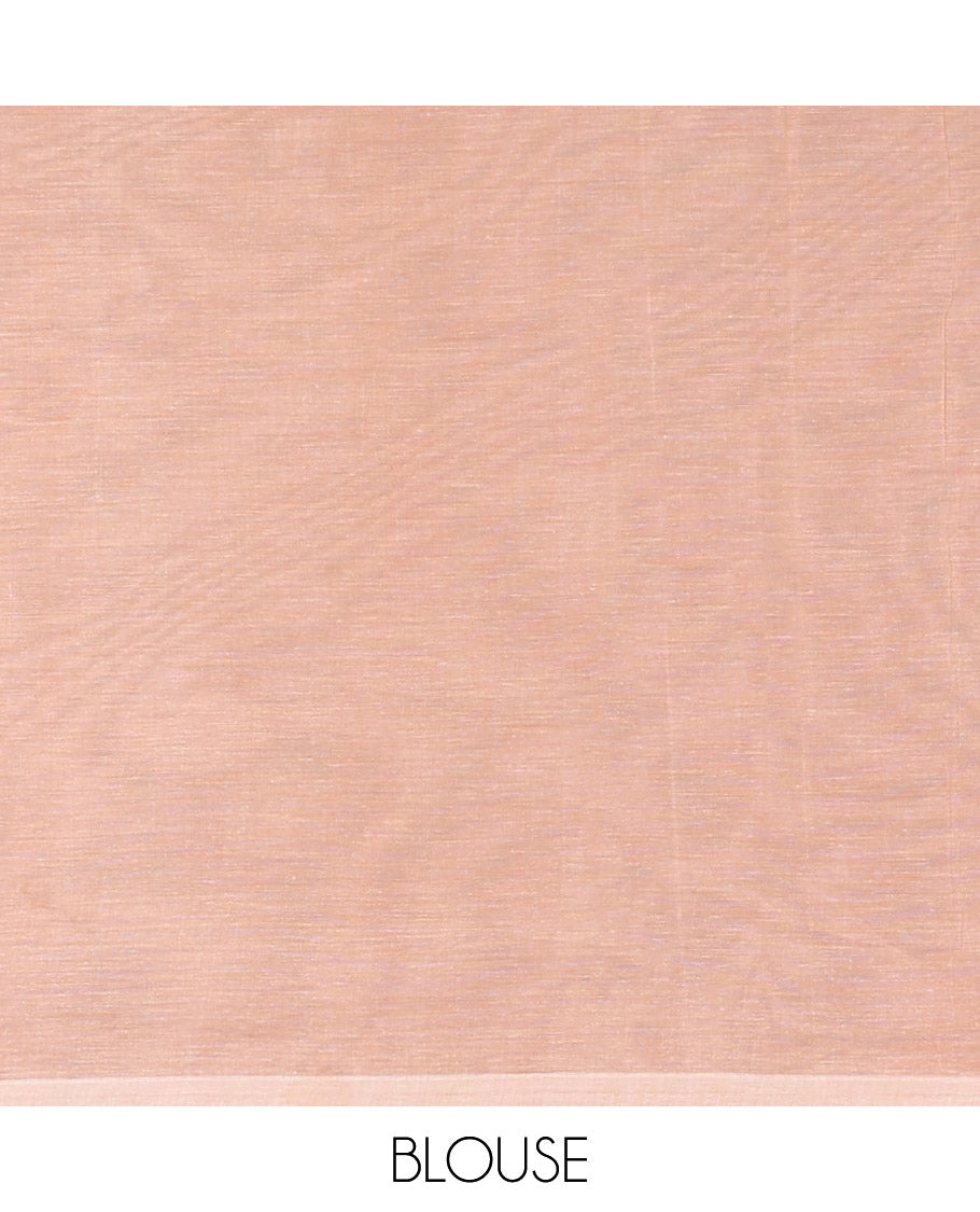 Borderless Cream  Coimbatore cotton saree with buttas, intricately printed pallu