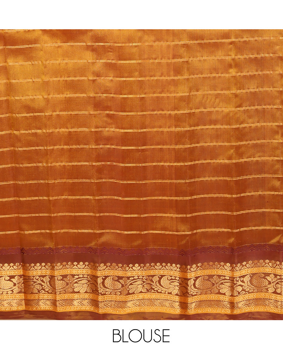 Yellow Gadwal Silk Saree