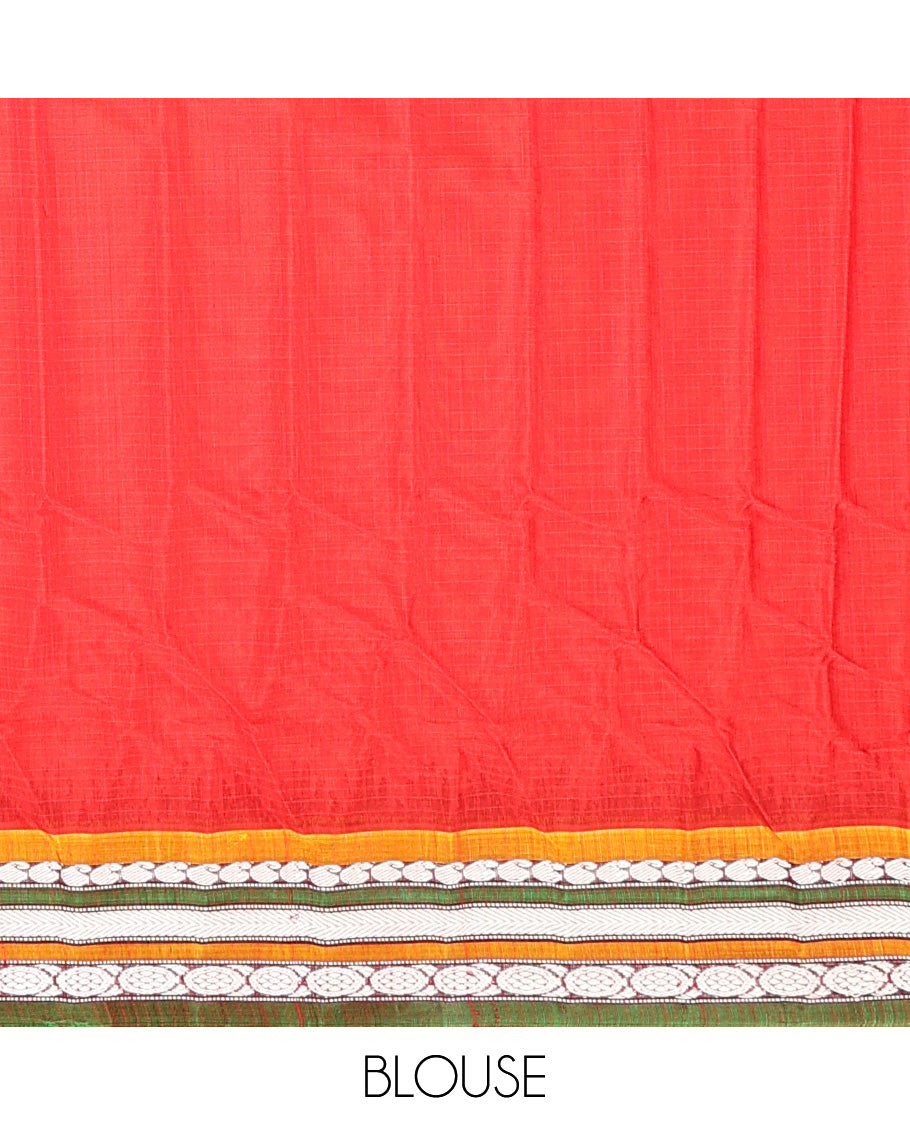 Red Gadwal Silk Saree