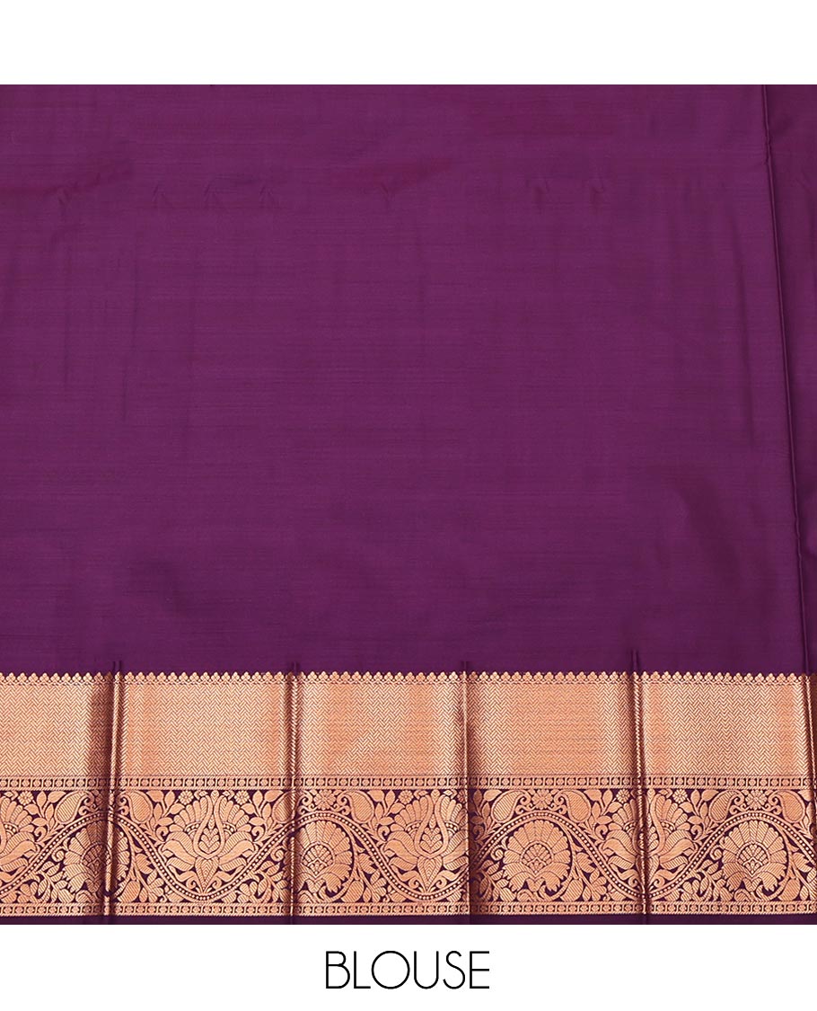 Blue Budget Silk Saree, Adorned with Jacquard Design, Complemented by a Contrast Traditional Zari Border, Jaal  Pallu, and a Contrast Blouse