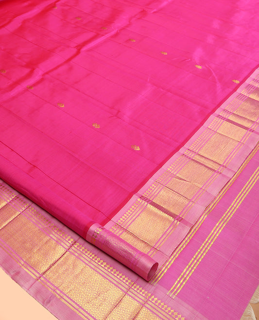 Pink Jaal Design Kanchipuram Silk Saree