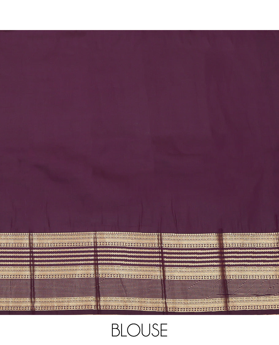 Brown Dotted Stripes Budget Silk Saree