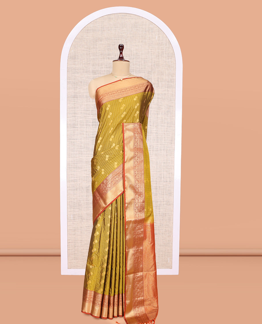 Yellow Stripes Budget Silk Saree