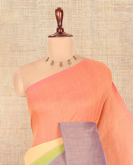 Borderless Lavender Khadi Cotton Saree