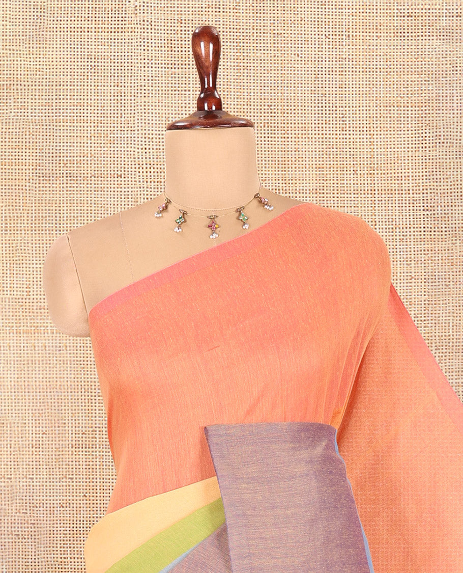 Borderless Lavender Khadi Cotton Saree