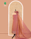 Pink Moss Organza Material Churidar Set, Gleamed Up with Swarovski Stone Work-Style Floral Top, Comes with a Plain Santoon Bottom, and Is Paired with Swarovski Stone Work Moss Organza Dupatta