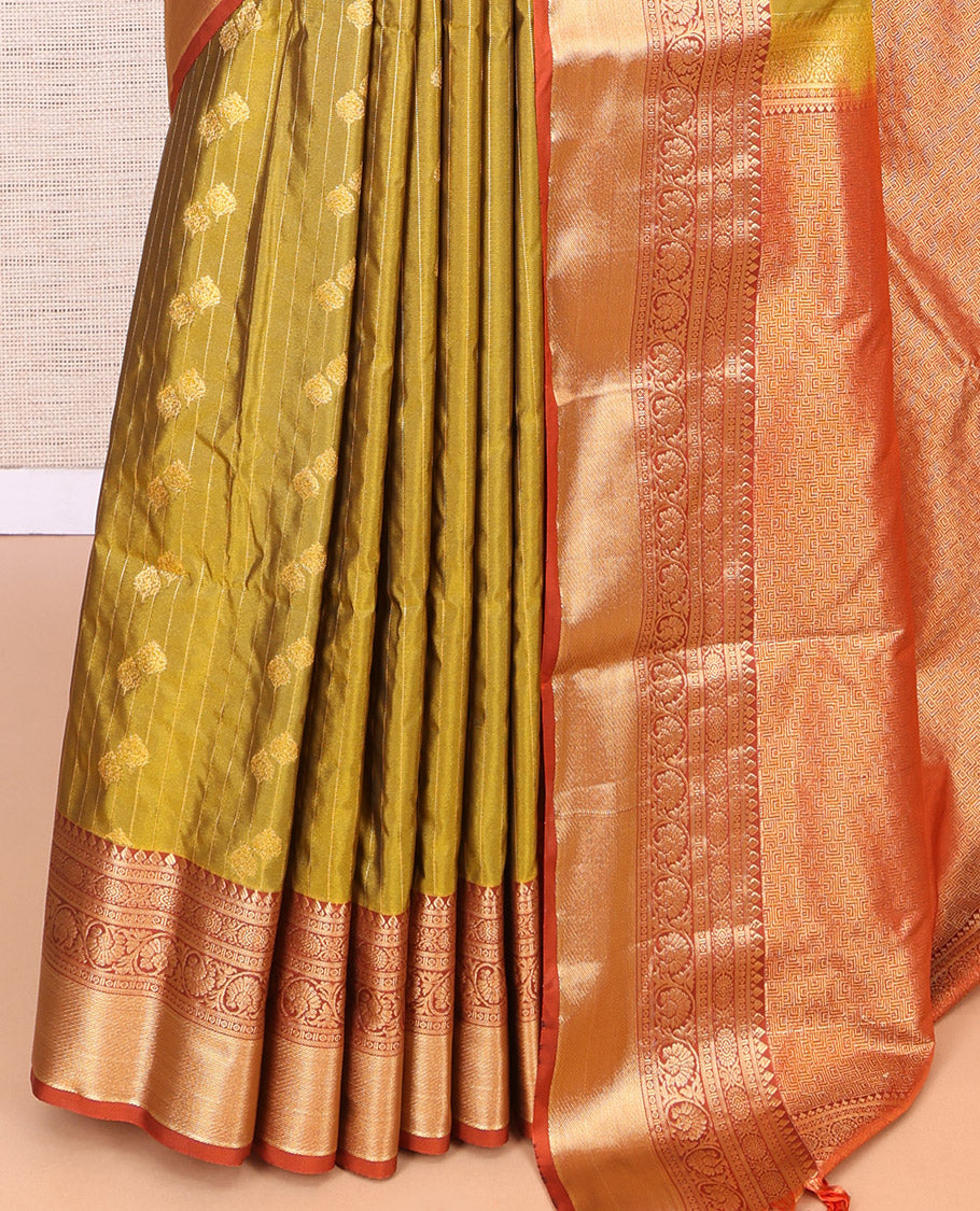 Yellow Stripes Budget Silk Saree