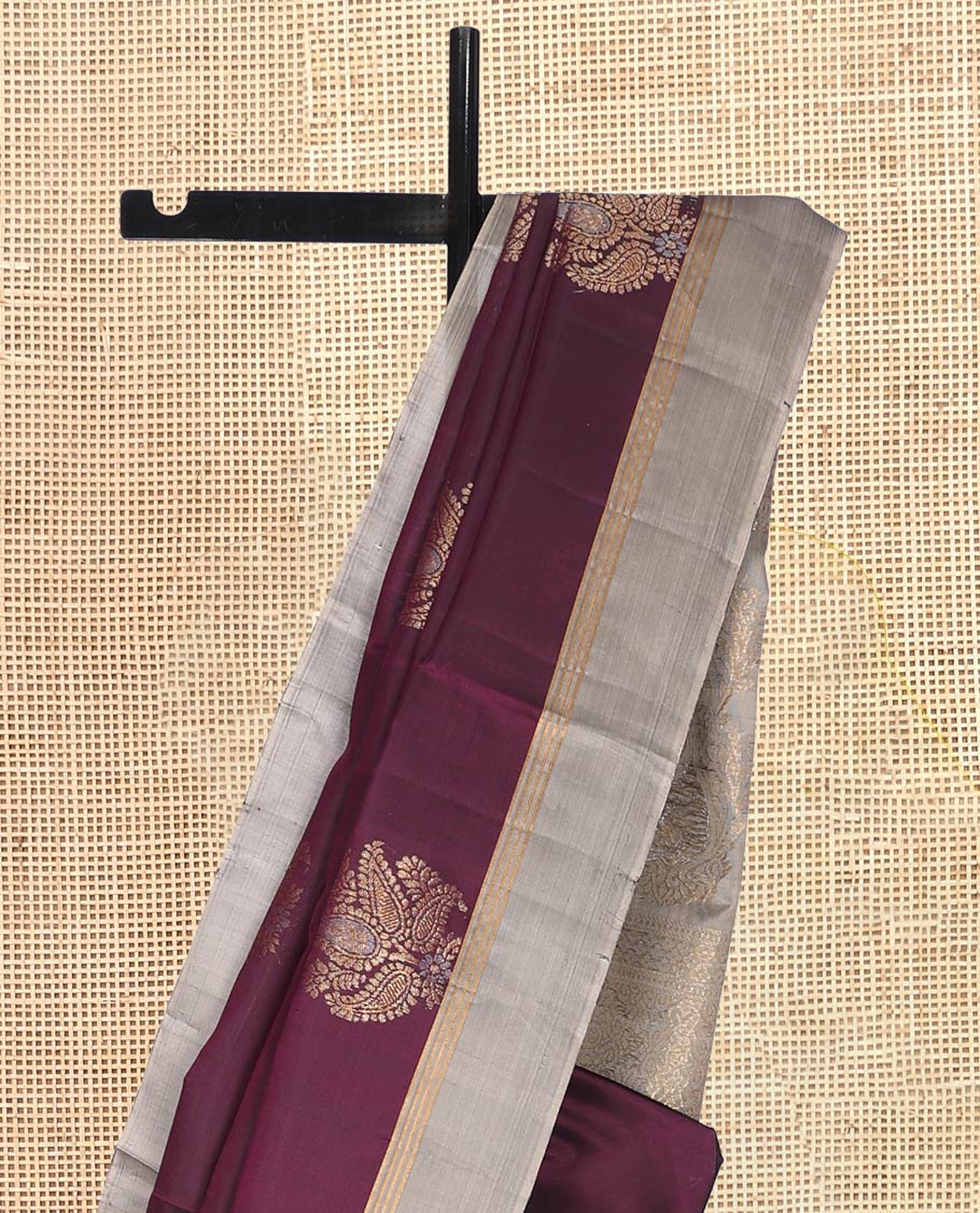 Purple Mayuri Lite Silk Mix Saree