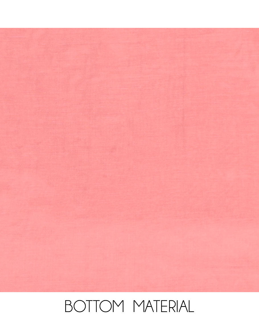 Peach Organza Material Chudidar Set