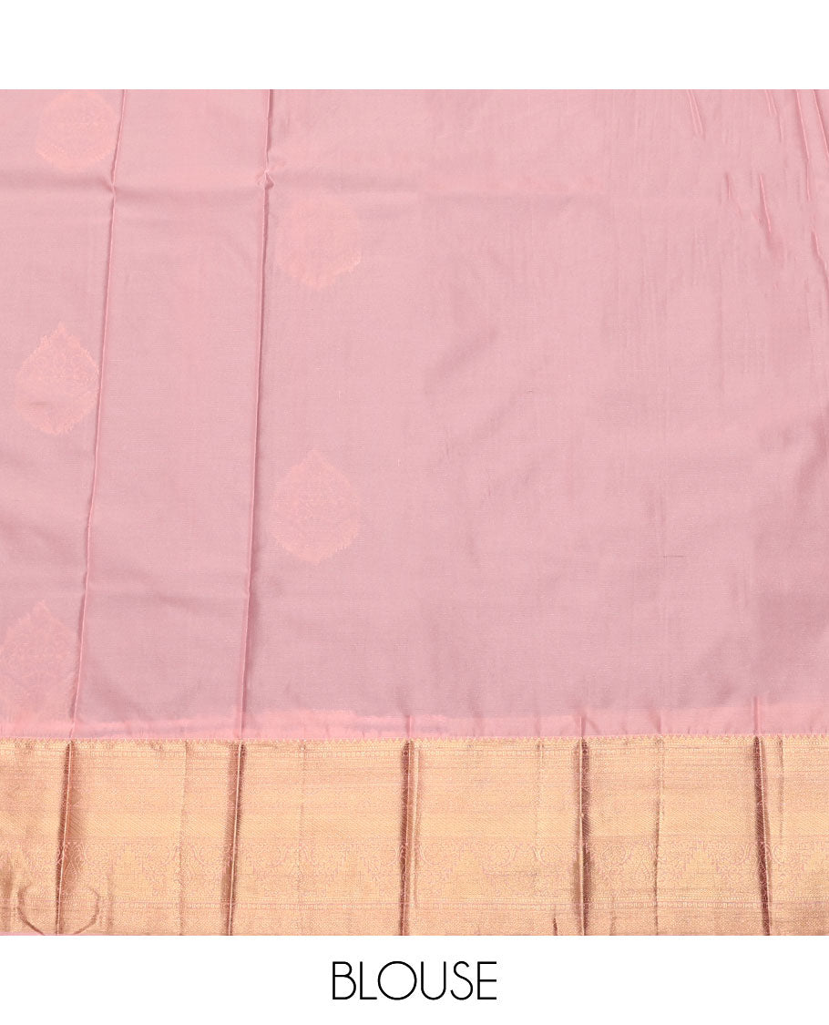 Wine Budget Silk Saree, Elevated with Zari Buttas, Complemented by Contrast Traditional Zari Border, a Grand Pallu and a Contrast Blouse