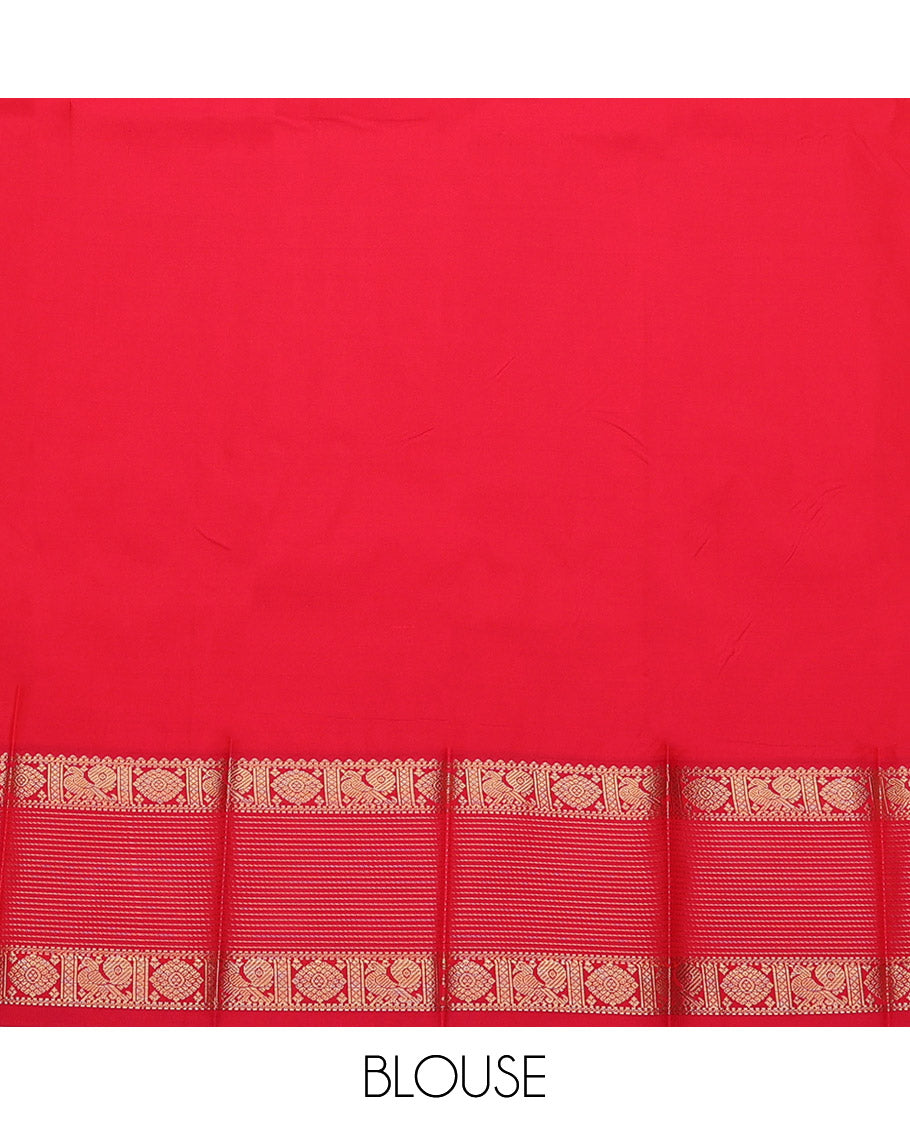 Black Budget Silk Saree, Crafted with Buttas, Complemented by a Contrast Traditional Zari Border, Grand Pallu, and a Contrast Blouse
