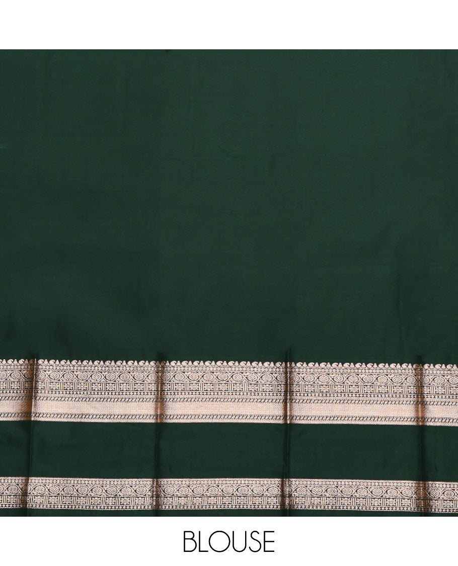Blue Budget Silk Saree, Decked Up with Zari Designs All Over Its Body, Complemented by a Contrast Traditional Zari Design Rettai Pettu Border, Intricate Pallu, and Paired with a Contrast Blouse