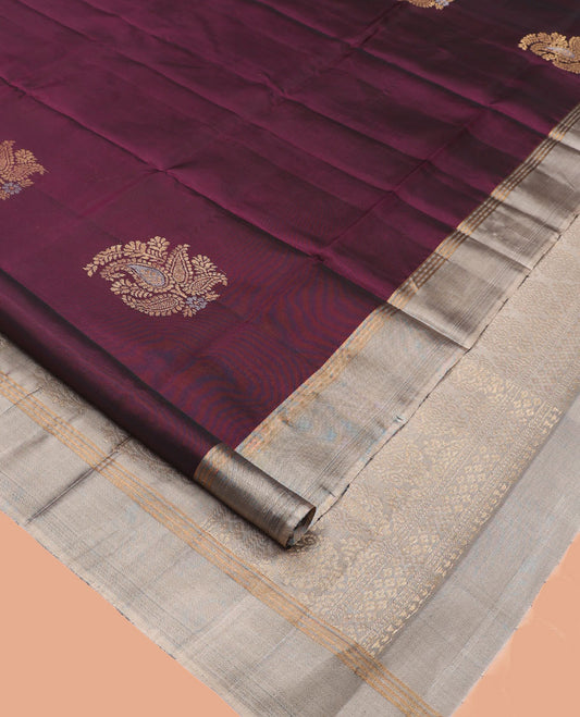 Purple Mayuri Lite Silk Mix Saree