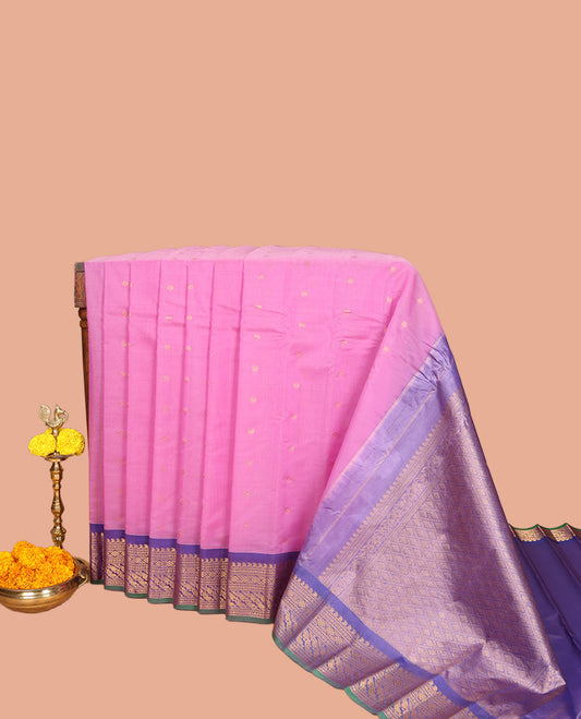 Pink Gadwal Silk Saree