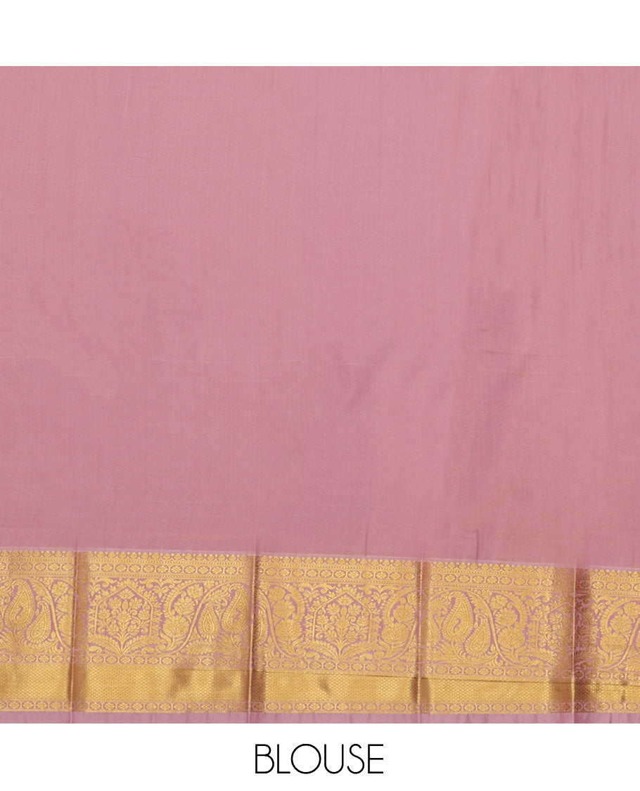 Wine Budget Silk Saree, Crafted with Paisley Zari Buttas, Complemented by Contrast Traditional  Zari Border, a Grand Pallu and a Contrast Blouse