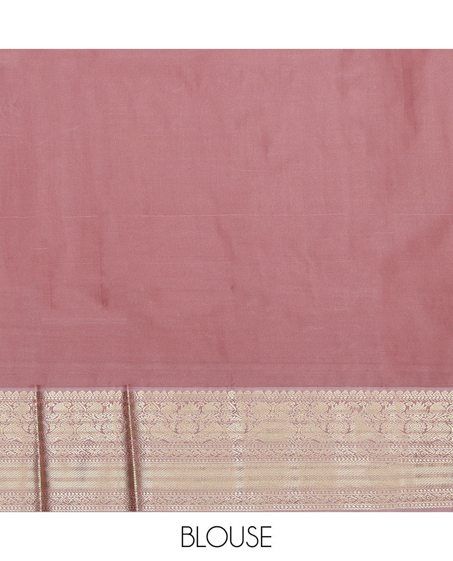 Yellow Budget Silk Saree, Subtly Sparkled with Zari Buttas and Stripes on Its Body, Complemented by a Contrast Traditional Zari Design Border, Paisley Design Pallu, and Paired with a Contrast Blouse