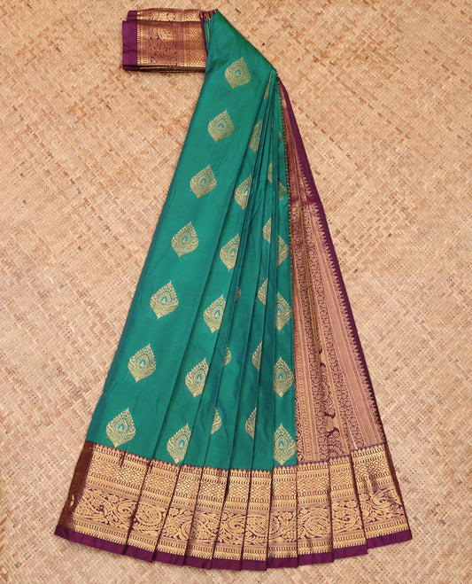 Peacock Green Budget Silk Saree