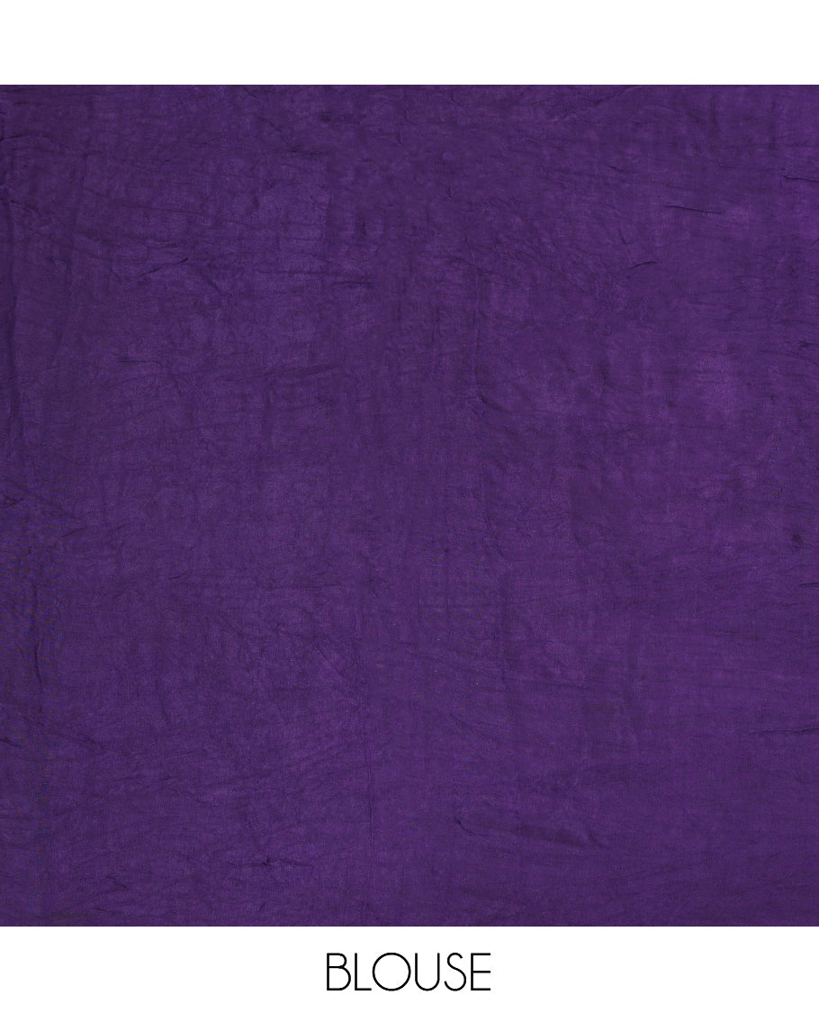 Borderless Violet Bandhani Dola Silk Saree