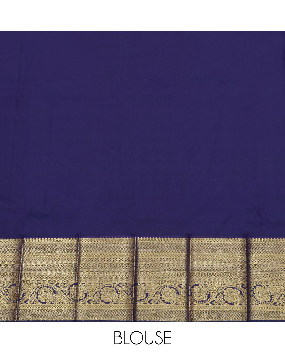 Grey Budget Silk Saree, Subtly Sparkled with Buttas All Over Its Body, Complemented by a Contrast Traditional Zari Design Border, Intricately Designed Pallu, and Paired with a Contrast Blouse