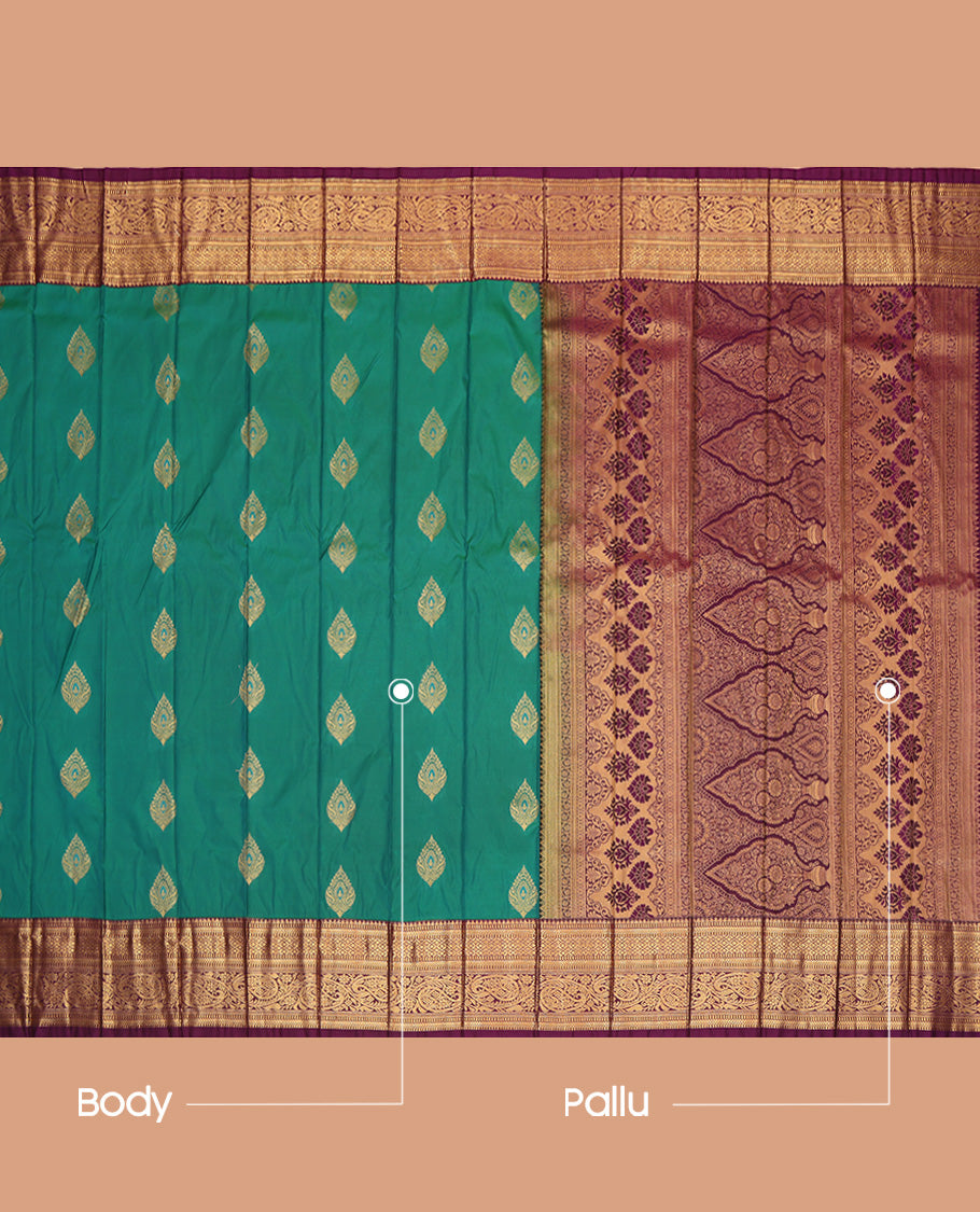 Peacock Green Budget Silk Saree