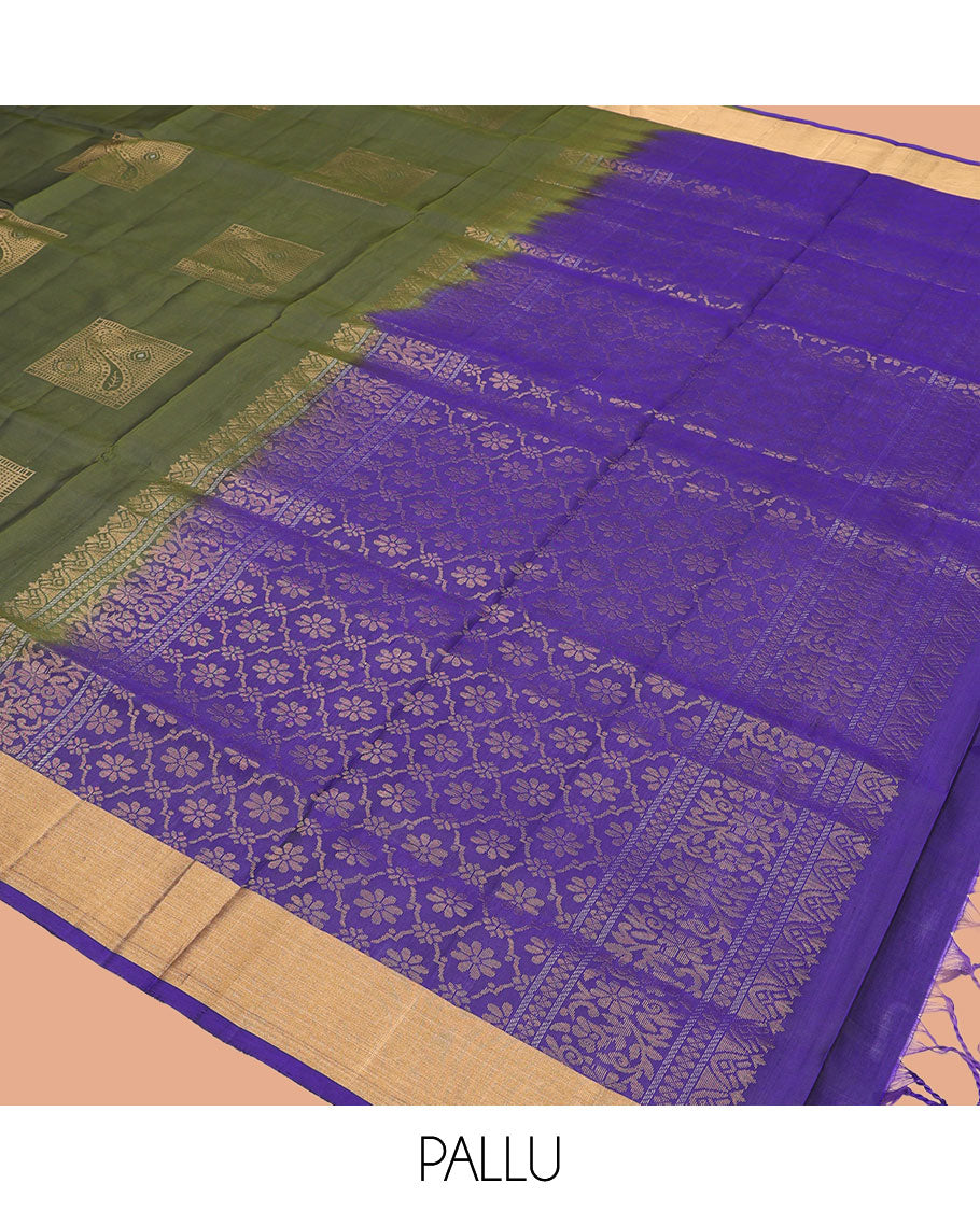 Green Mayuri Lite Silk Mix Saree