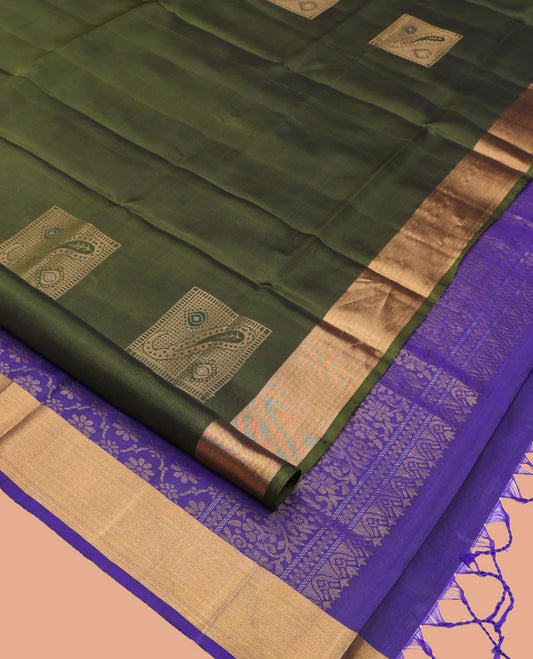 Green Mayuri Lite Silk Mix Saree